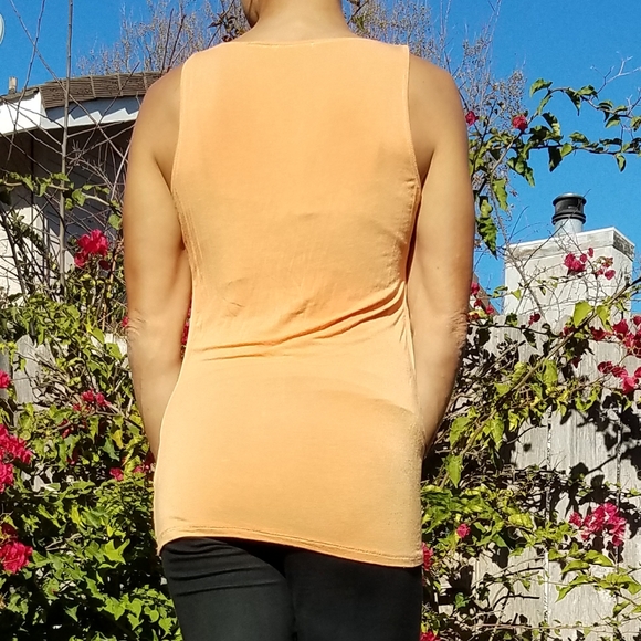 linQ Silk Overlay Tank in Marigold size Small - Picture 8 of 9